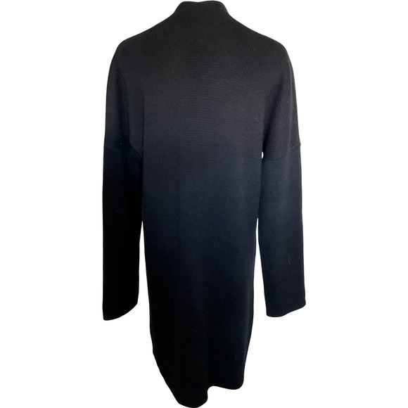 J. Crew Women's Medium Black Cardigan Sweater Knit Pockets Long Knit Winter - Picture 3 of 9